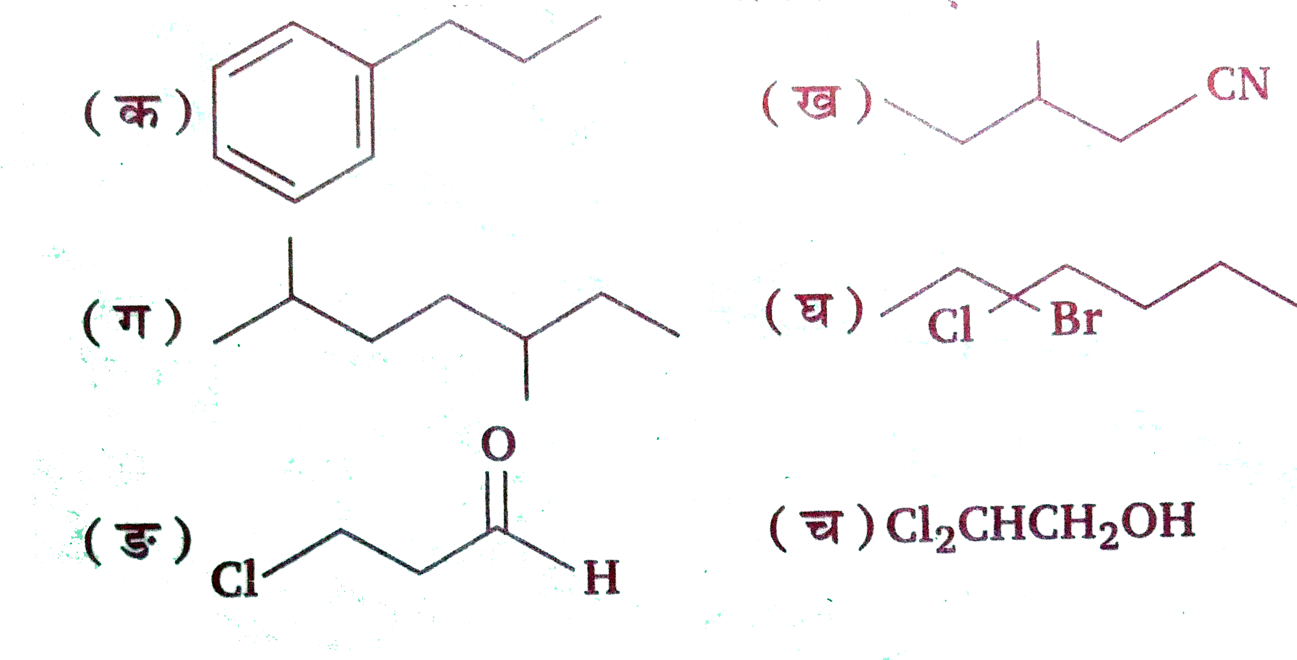 निम्नलिखित यौगिकों के IUPAC नाम लिखिए :