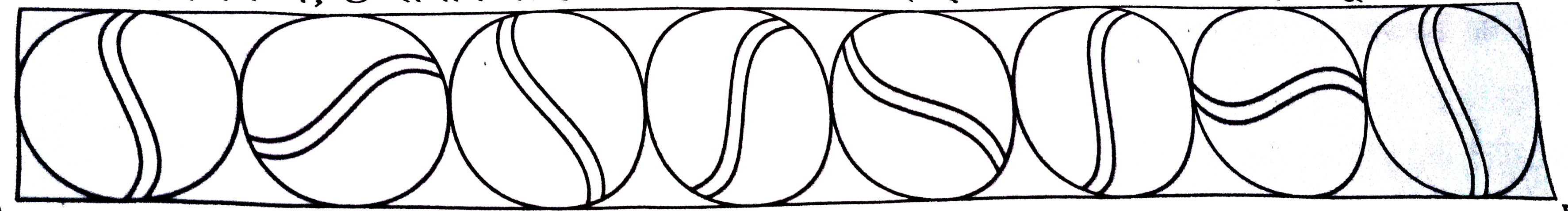 निम्नलिखित चित्र में, 8 समान लोहे की गेंदों का परिच्छेद एक क्षैतिज सतह पर एक-दूसरे को स्पर्श करता है।      यदि गेंद  का आयतन (9pi)/(2) घन सेमी है, तो संदूक की निम्नतम लम्बाई और गहराई क्या होनी चाहिए कि सभी गेंद इसमें रखी जा सकें ?