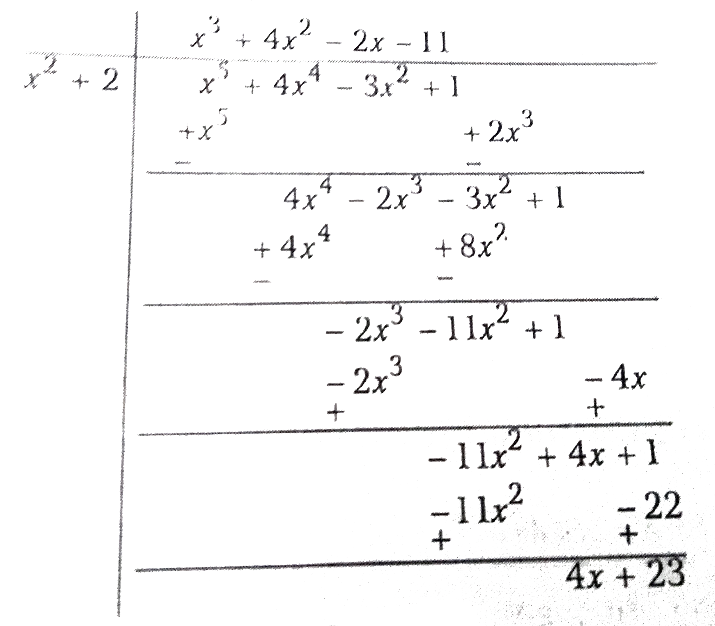 If P X X 5 4x 4 3x 2 1 And G X X 2 2 Then Divide P X By G X And Find Quotient Q X And Remainder R X