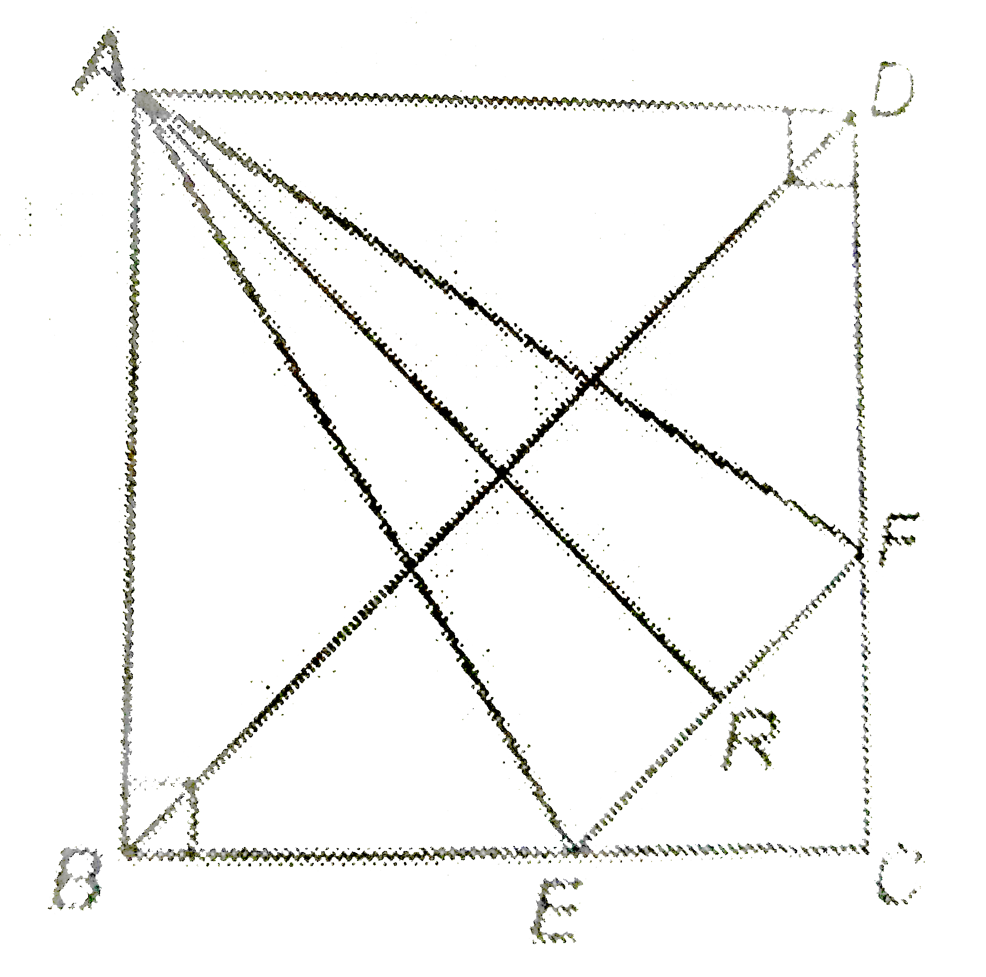 ABCD is a square EF is parallel to BD. R is the mid-point of EF. Prove that :   (i) BE = DF   (ii) AR bisects angle BAD   (iii) If AR produced it will pass through C.