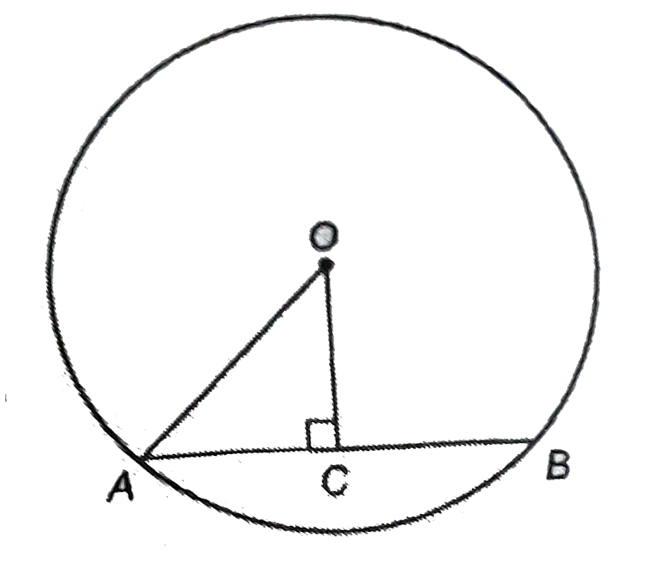 In the adjoining figure O is the centre of circle and c is the mid point. the radius of circle is 17 cm . if OC=8cm, then find the length of chord AB.