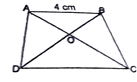 In the adjoining figure , (AO)/(OC)= (BO)/(OD) = 1/2 and AB = 4cm find the value of CD.