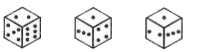 Three different positions of a dice have been shown in the following figures. Find the number of dots opposite six dots?    पासे की तीन विभिन्न परिस्थितियाँ नीचे दिये गये आकृतियों में दी गयी है। छह बिन्दुओं के विपरीत सतह पर कितने बिन्दु होंगे?