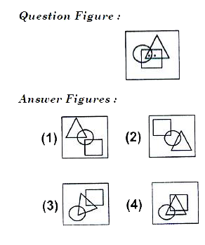 There are two dots placed in the Question Figure. Find out the answer figure which has the possibility of placing the dots satisfying the same conditions as in the Question figure ?