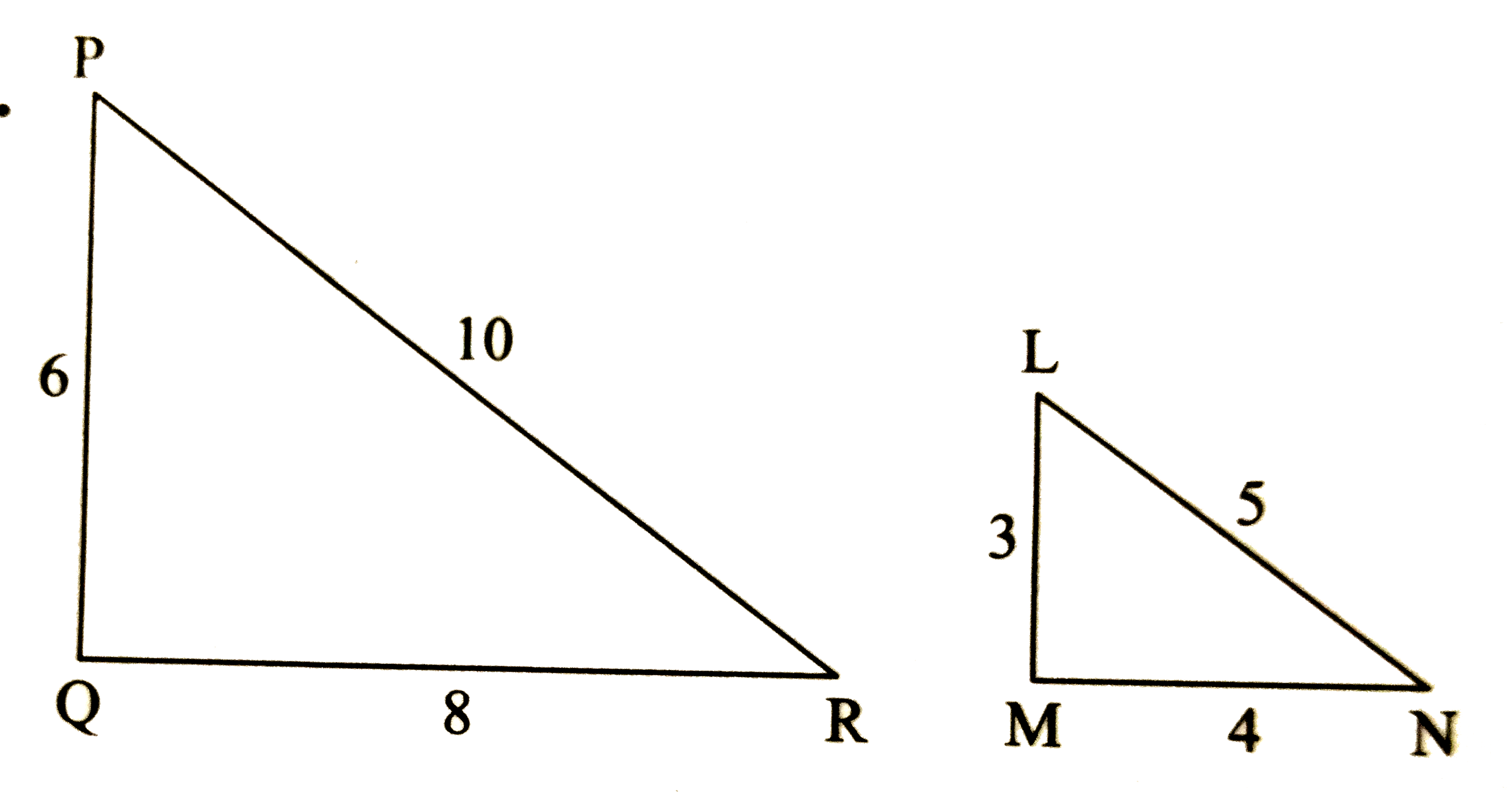Are the triangles in the following figures similar . If yes, by which test?