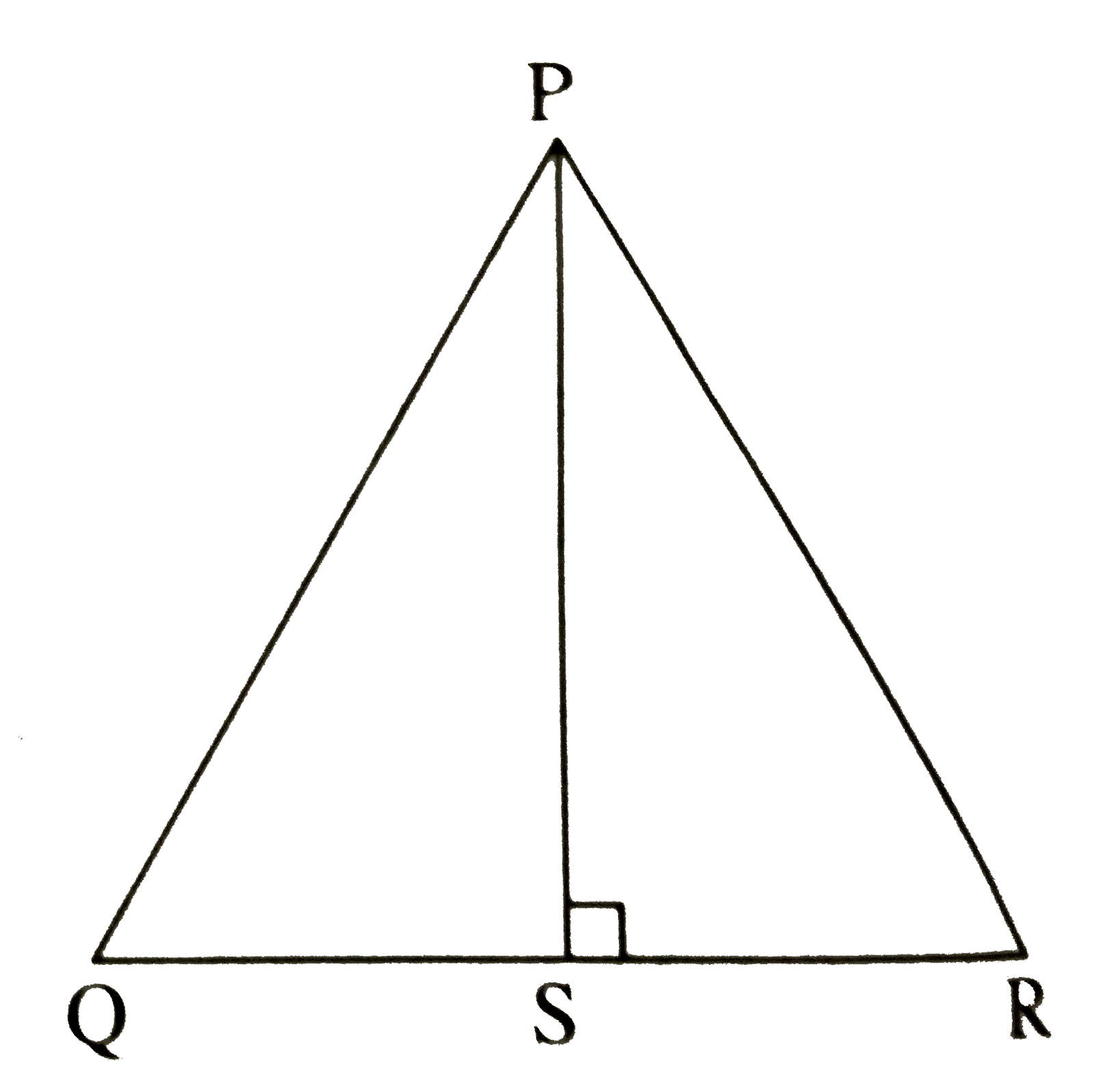 DeltaPQR is an equilateral triangle. Seg PS bot side QR such that Q-S-R. Prove PS^(2)=3QS^(2) by completing the following activity.   In DeltaPQS,   /PSQ=square……(Given)   /Q=square………….(Angle of an equilateral triangle)   :. /QPS=30^(@).................(Remaining angle of DeltaPQS)   :.DeltaPQS is a square triangle   PS=square PQ.............(Side opposite to 60^(@))..............(1)   and QS=square PQ..........(Side opposite to 30^(@))   PQ=2QS .....(2)   Substituting value of PQ from (2) in (1)   PS=(sqrt(3))/(2)xx2QS   :.PS=square QS   :.PS^(2)=3QS^(2)......(Square both the sides)