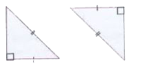 दिए गए आकृतियों में दोनों त्रिभुजों के सर्वागसमता की जाँच कीजिए | सर्वांगसमता का उल्लेख कीजिए -