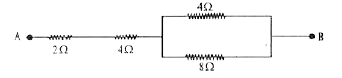 निम्न चित्र में A व B के बीच तुल्य प्रतिरोध ज्ञात कीजिए  -