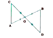 In the given figure AB and CD bisect each other at O. Prove that AC = BD.