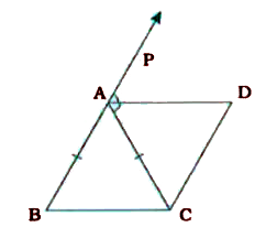 ABC is an isosceles triangle in which AB=AC bisects exterior angle PAC and CD||AB (See the given figure ). Show that    /DAC = /BCA