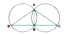 Two circles intersect at two points A and B AD and AC are diameters to the two circles Prove that B lies on the line segment DC.