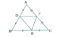 D, E and F are respectively the mid-points of sides AB, BC and CA of DeltaABC. Find the ratio of the areas of DeltaDEF