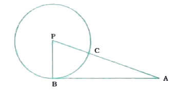 AB is a tangent to a cricle with centre P and B is the point of contact. PA intersects the circle at C. If AB=15cm and AC=9cm, find the radius of the circle.