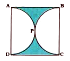 Find the area of the shaded region in the given figure, if ABCD is a square of side 14 cm and APD and BPC are semicircles.