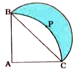 In the given figure, ABC is a quadrant of a circle of radius 14 cm and a semicircle is drawn with BC as diameter. Find the area of the shaded region.