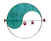 In the given figure, PQRS is a diameter of circle with radius 6cm, such that the lengths PQ, QR and RS are equal. Semicircles are drawn on PQ and QS as diameters. Find the area of the shaded region.