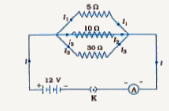 In the given circuit diagram, calculate:        the total current in the circuit