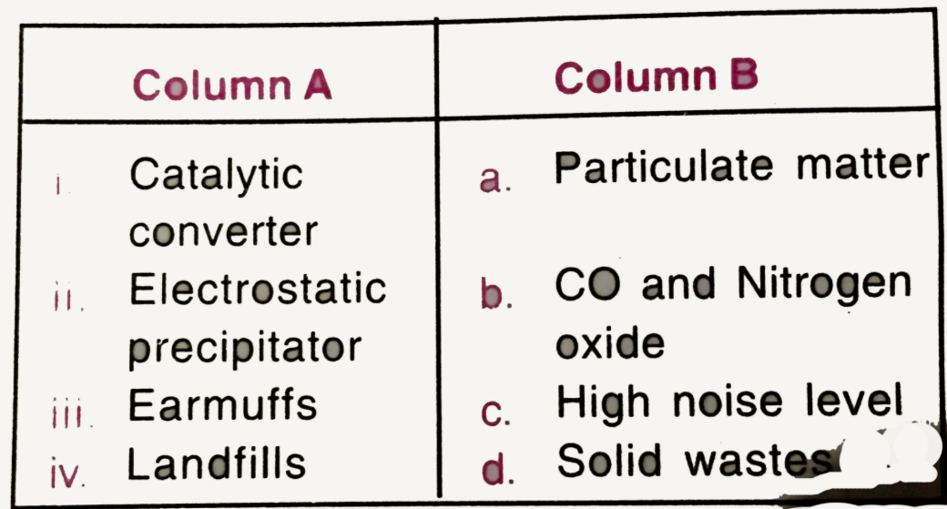 Match the items  in Column A with  those of  Column B.
