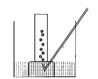 A metal is treated with dilute sulphuric acid. The gas evolved is collected by the method shown in the figure:       Name the gas evolved:
