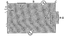 Effective resistance of two 8 omega resistors in the combination.