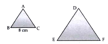 If triangle ABC is similar to triangle DEF such that 2AB = DE and BC = 8 cm then EF is .
