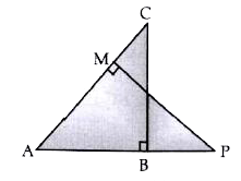 In the figure given below ABC and AMP are two right triangles right angled at B and M respectively .Prove  that        DeltaABC~ DeltaAMP
