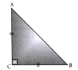 In figure below ABC is an isosceles triangle right at C with AC =4 cm . Find the length of AB .