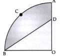 In the given figwe, OACB is a quadrant of a circle with centre O and radius 3.5 cm. If OD = 2 cm, find the area of the   (i) quadrant OACB,   (ii) shaded region.