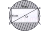In figure, a dart is thrown and lands in the interior of the circle.   What is the probability that the dart will land in the shaded region ?