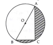 In figure , O is the centre of a circle such that diameter AB= 13 cm and AC = 12 cm . BC is joined .find the area of the shaded region .
