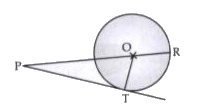 In Fig. 1, on a circle of radius 7 cm, tangent PT is drawn from a point P such that PT = 24 cm. If O is the centre of the circle, then the length of PR is
