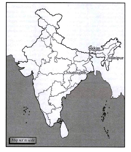 Locate The Following States On A Blank Outline Political Map Of India 