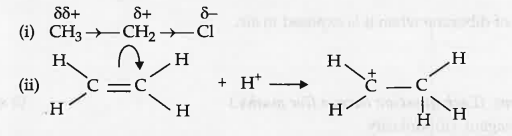 Identify the type of electron displacement effect in the following: