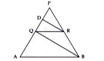 In the given figure, QR is parallel to AB and DR is parallel to QB. What is the number of distinct pairs of similar triangles?