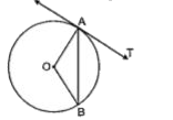 In the given figure, O is the centre of the circle, AB is the chord and AT is the tangent at A. If angleAOB = 100^(@), then angleBAT is equal to-
