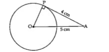 Form the point A at a distance of 5 cm from the centre of a circle is 4 cm. What is the radius of the circle ?