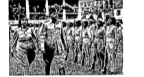 Look at the picture carefully and answer the questions which follow:      What is Netaji Subhash Chandra Bose doing in the picture?