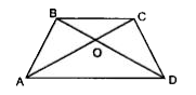 Amit went on a trip to Uttarakhand, India. While driving, he observes a bridge in the shape of a trapezium. Let AC and BD be the diagonals of the bridge, which intersect each other at a point O.       Which of the following statement is correct regarding to similarity of triangles ?