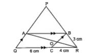 In the given triangle PQR,AB||QR,OP||CB and AR intersects CB at O.       Using the given diagram answer the following question:   DeltaPQR~DeltaBCR by axiom :