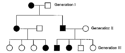 Study the pedigree analysis given below and answer the questions that follow:         The possible genotype of parents is