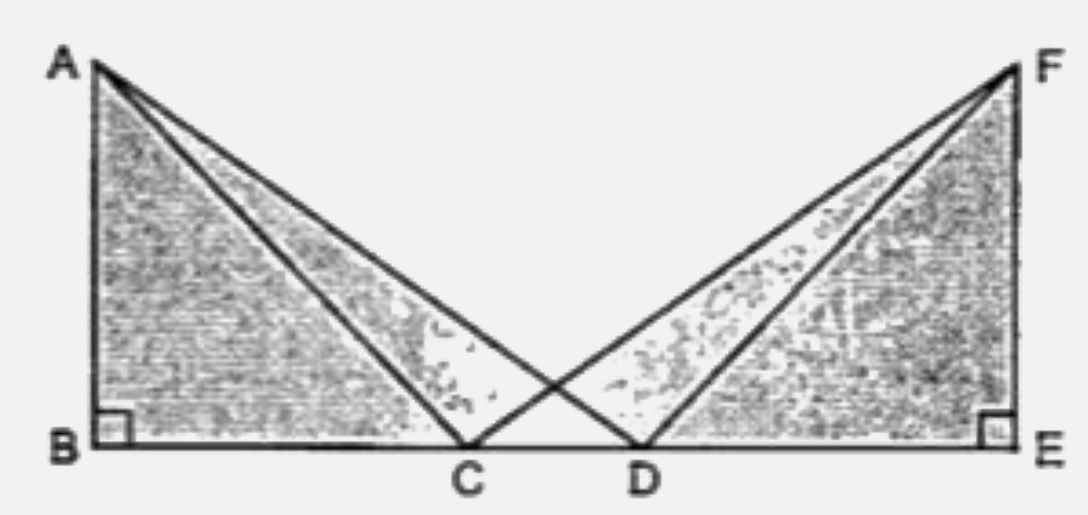 In the following, AB=EF, BC=De and angleE=90^(@)       Prove that AD=FC