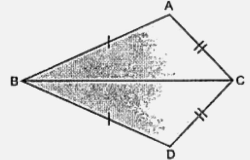 In the given figure, AB = DB and AC = DC. If angleABD=58^(@),angleDBC=(2x-4)^(@),angleACB=y+15^(@) and angleDCB=63^(@), Find the value of x and y.