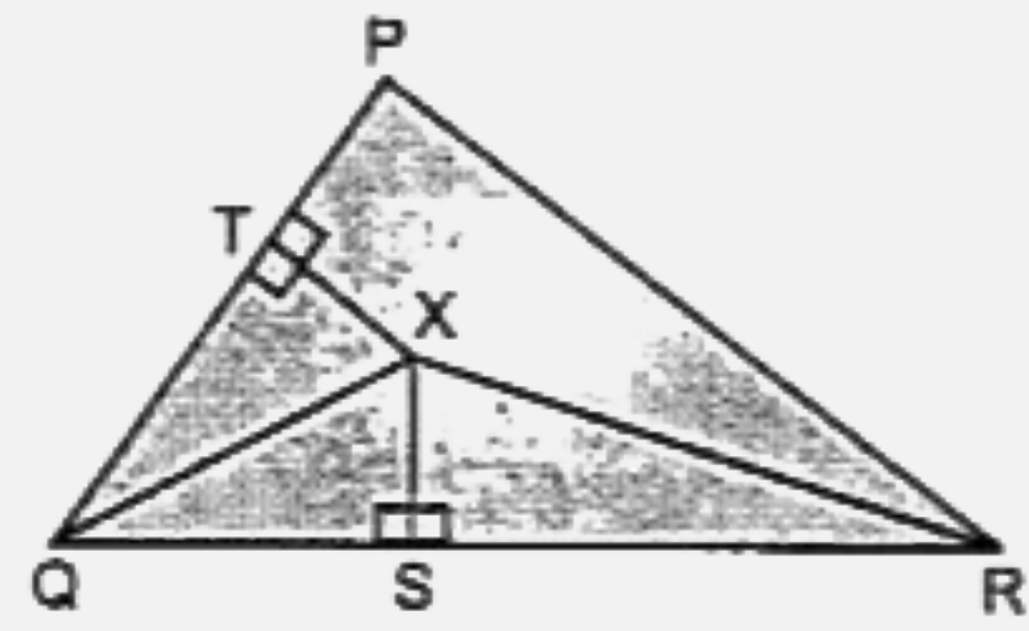 In the adjoining figure, OX and RX are the bisectors of the angle Q and R respectively of the triangle PQR. If XS bot QR and XTbotPQ.      Prove that :   DeltaXTQ~=DeltaXSQ