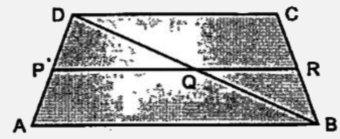 In the given figure ABCD is a trapezium, P is the mid-point of side AD and PR||AB||DC.       Find the length of PR, if AB=12cm and DC=8cm