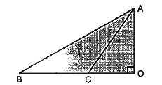 In triangle ABC, given below, AB = 8 cm, BC = 6 cm and AC = 3 cm. Calculate the length of OC