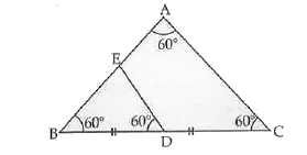 Delta ABC and Delta BDE are two equilateral triangles and BD  = DC. Find the ratio between areas of Delta ABC and Delta BDE.
