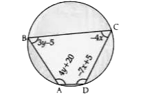 ABCD is a cyclic quadrilateral. Find the angle A of the cyclic quadrilateral.