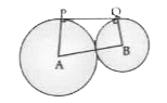 Two circle of radii 8 cm and 5 cm with their centres A and B touching each other externally is shown in the figure below.The length of direct common tangent PQ is: