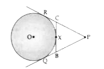 In the given figure,PQ,PR and BC are the tangents to the circle,BC touches the circles ,at X.If PQ=7cmthen find the perimeter of DeltaPBC