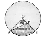 In the given figure, AOB is a sector of angle 60^(@) of a circle with centre O and radius 17 cm . If AP bot  OB  and AP = 15 cm find the area of the shaded region.